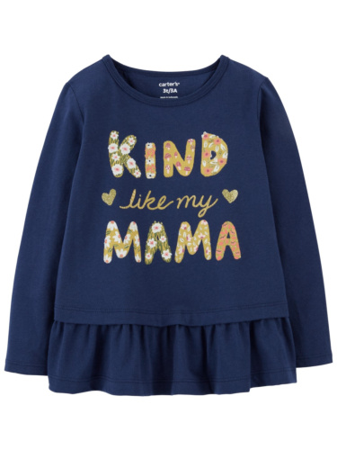 MAMA חולצת חולצת טי דפוס