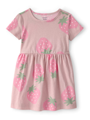 שמלת תותים ורודה קצרה