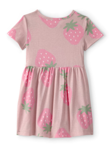 שמלת תותים ורודה קצרה