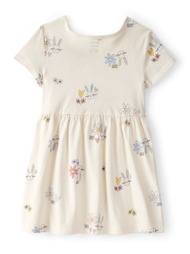 שמלת פרחים שמנת קצרה