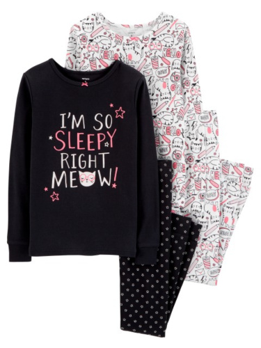 זוג פיג'מות ריב חתולים