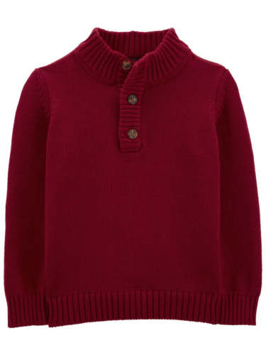 סוודר חצי כפתרה אדום