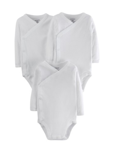 שלישיית בגד גוף מעטפת צבע לבן