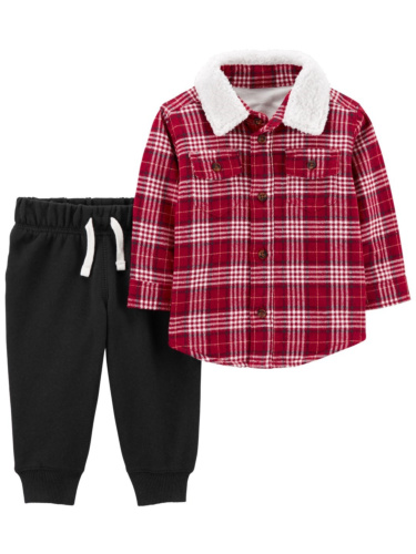 חולצת אריג משובצת ומכנס