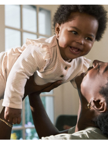 מכנס פסים מלאנג' ורוד