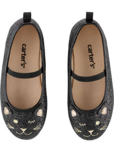 נעלי בובה שחורות חתולה