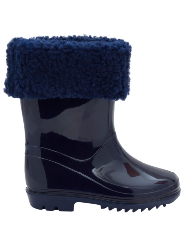 מגפי גשם כחולות בשילוב דמוי פרווה