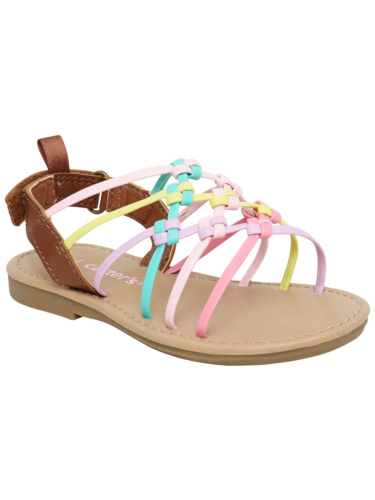 סנדלים רצועות צבעוניות דקות