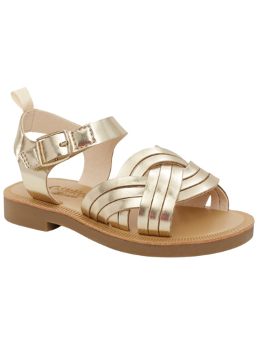 סנדל רצועות משתלבות זהב