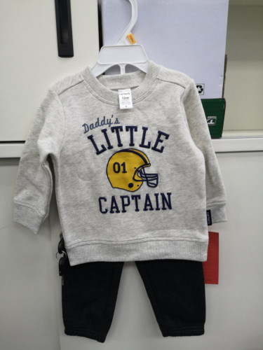 חליפת פוטר תינוקות דפוס LITTLE CAPTAIN