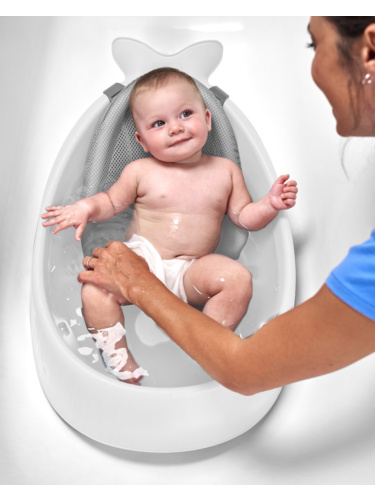 אמבטיה לתינוקות 3 שלבים - לבנה